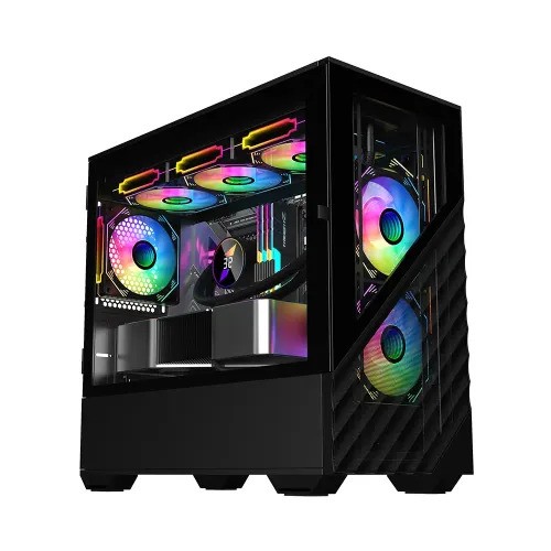 1ST PLAYER D7 BLACK FC7 ARG FAN (2FRONT,1 REAR) ATX MID TOWER CASING