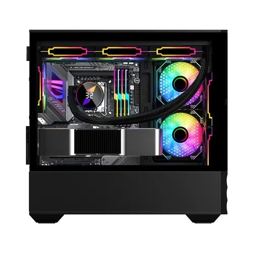 1ST PLAYER D7 BLACK FC7 ARG FAN (2FRONT,1 REAR) ATX MID TOWER CASING - Image 3
