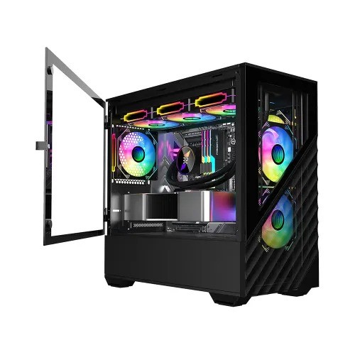 1ST PLAYER D7 BLACK FC7 ARG FAN (2FRONT,1 REAR) ATX MID TOWER CASING - Image 5