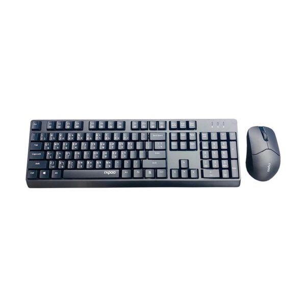 Rapoo X1500 Wireless Black Optical Keyboard & Mouse Combo with Bangla