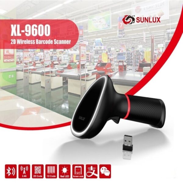 Sunlux XL-9600 2D Wireless Barcode Scanner